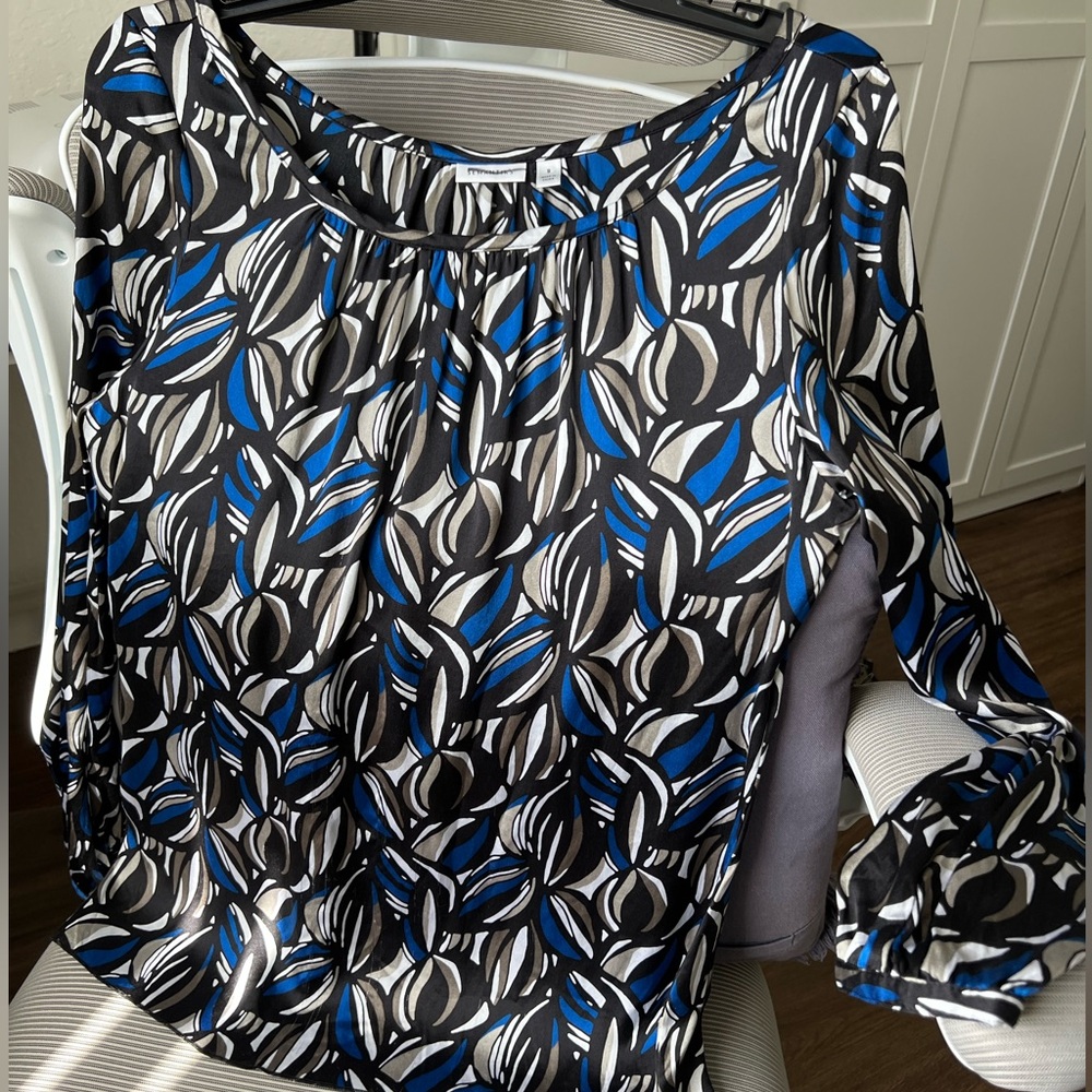 Semantiks Black and Blue Patterned Blouse